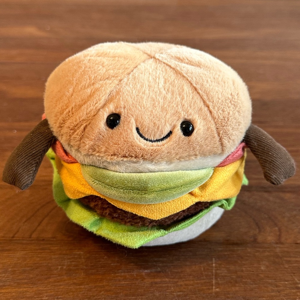 Cute Burger Plush Toy Kawaii Food Stuffed Animal Mini Soft Gift Decor